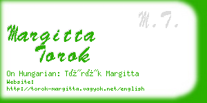 margitta torok business card